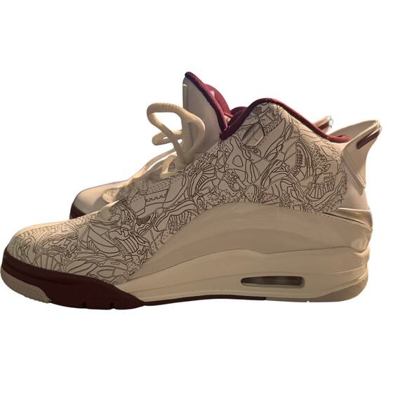 Nike Air Jordan Dub Zero White Cherry Wood Red Flint Grey, Size 9 - Picture 3 of 13